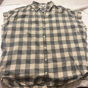 Plaid Madewell collared flannel top